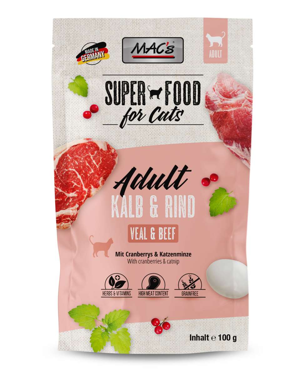 MACs Cat Pouchpack Kalb & Rind 100g