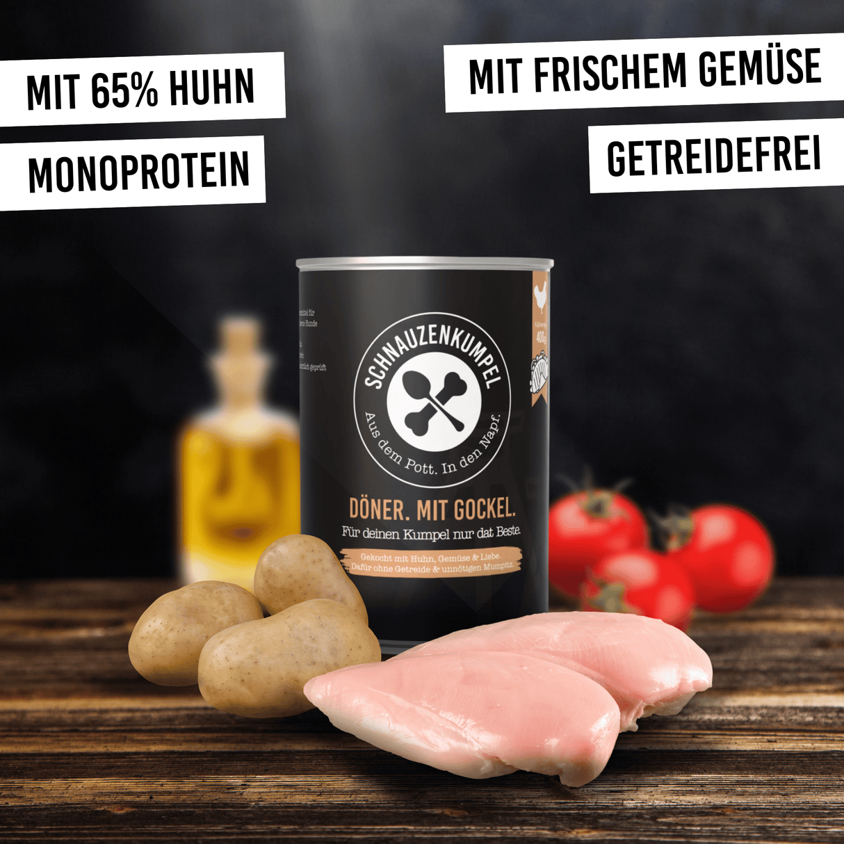 Schnauzenkumpel Döner. Mit Gockel.