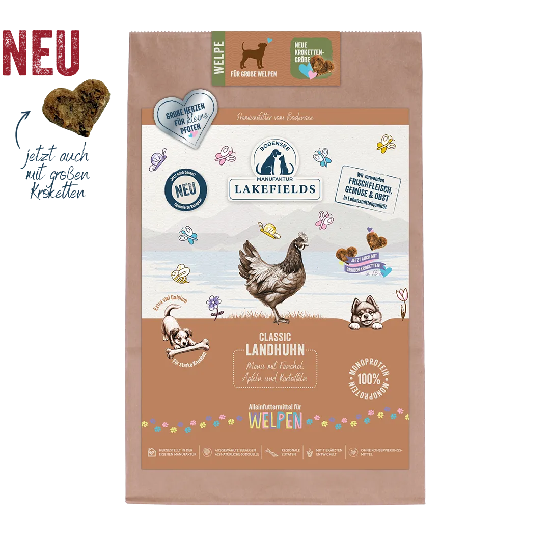 Lakefields Menü Welpen-Huhn für große Welpen