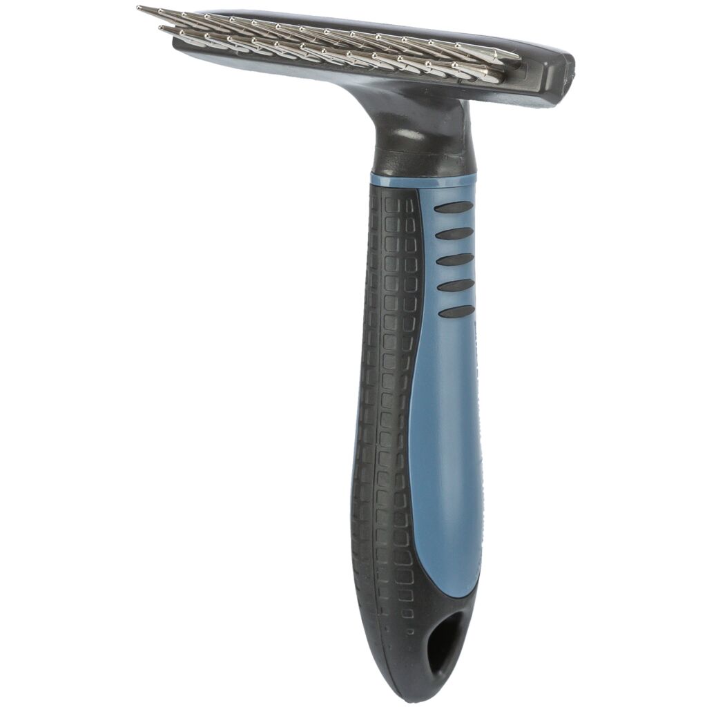 Langhaar-Striegel, 2-reih. fein, Kunststoff/Metall