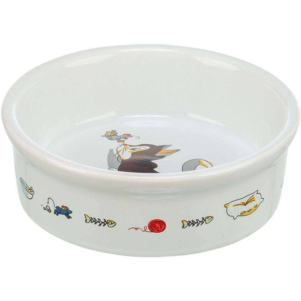 Napf, Comic-Katze mit Maus, Keramik