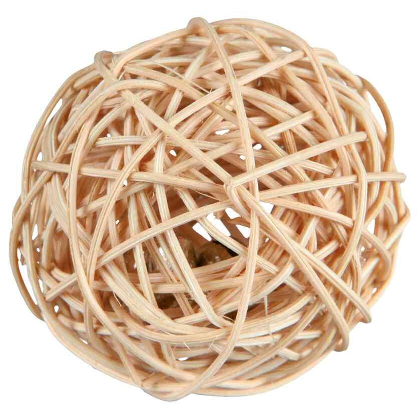 Ball mit Schelle, Rattan