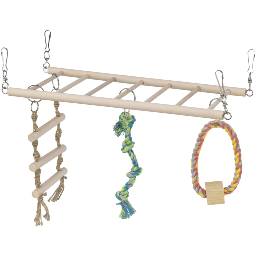 Hängebrücke m.Strickleiter/Tau,Frettchen, Holz/Tau