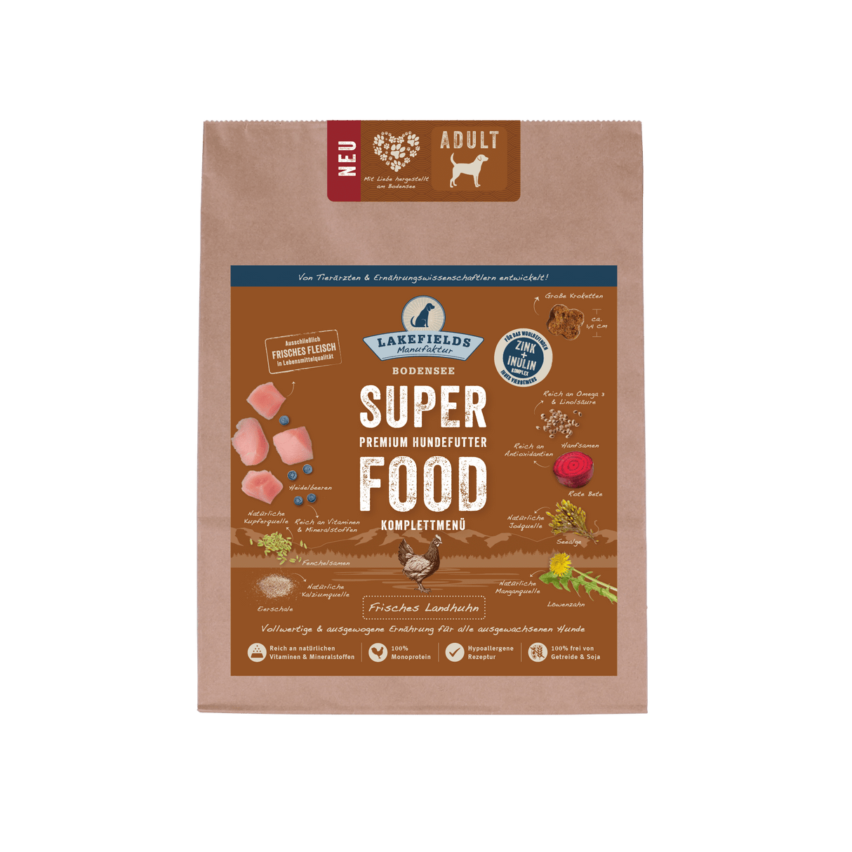 Lakefields SUPERFOOD Huhn für ausgewachsene Hunde