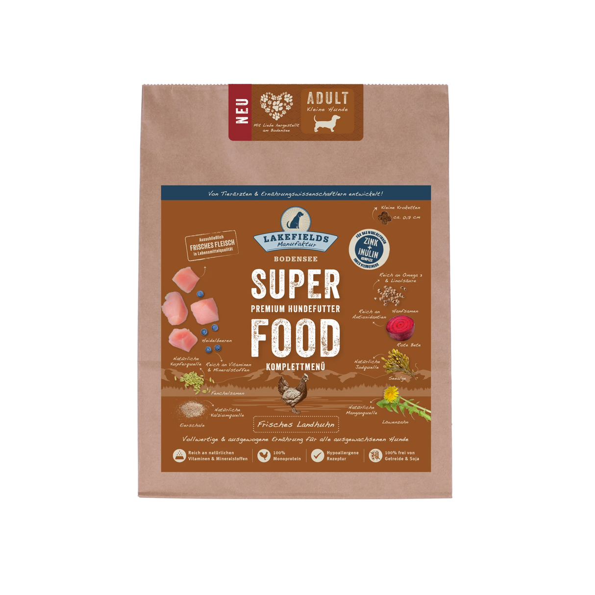 Lakefields Superfood Huhn für kleine Hunde