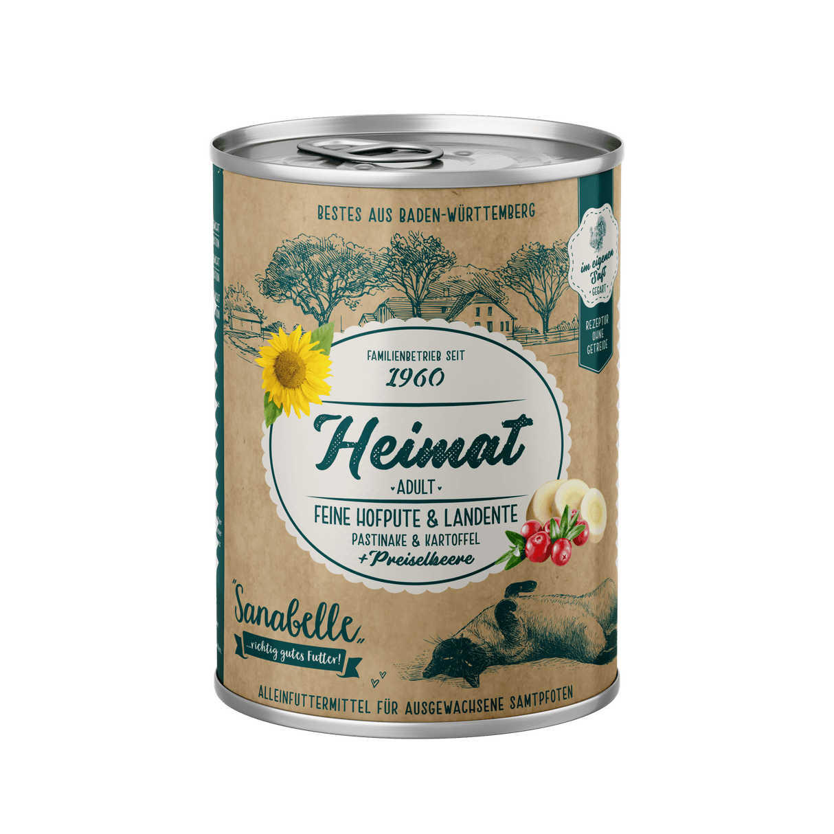 Sanabelle Heimat Dose Adult feine Hofpute & Landente + Pastinake, Kartoffel & Preiselbeere