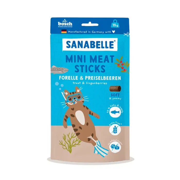 Sanabelle Mini Meat Sticks Forelle & Preiselbeeren