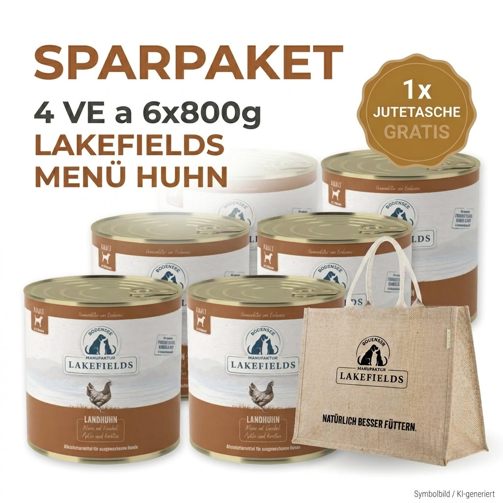 Sparpaket Lakefields Huhn Gratis Jutetasche