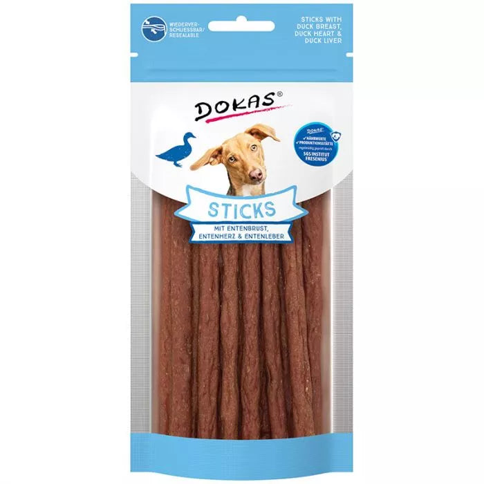 Dokas Dog Sticks mit Entenbrust, -herz und -leber 60g