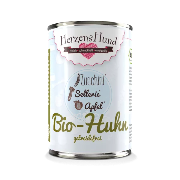 Herzenshund Bio-Huhn mit Bio-Zucchini - getreidefrei
