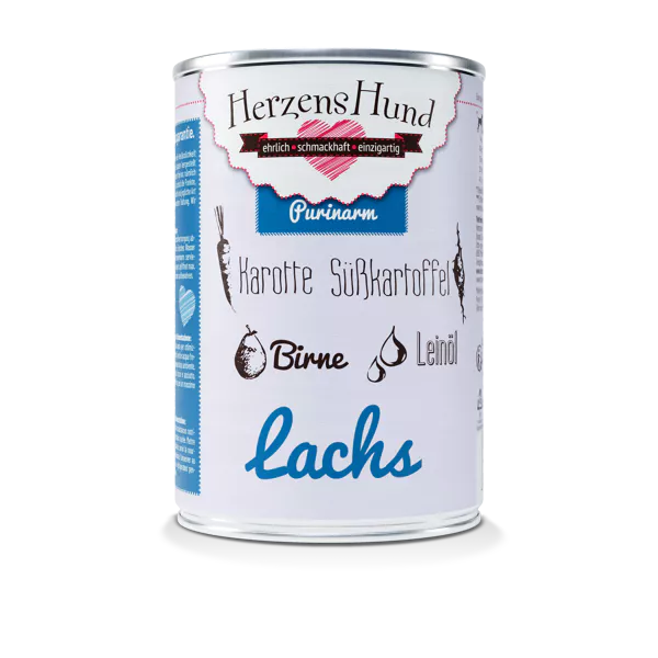 Herzenshund Lachs mit Karotte - purinarm