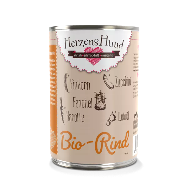 Herzenshund Bio-Rind mit Bio-Gemüse