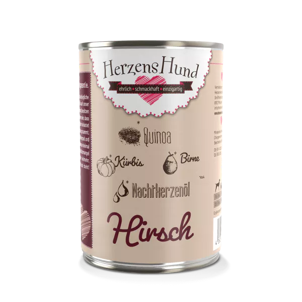 Herzenshund Hirsch mit Quinoa -glutenfrei