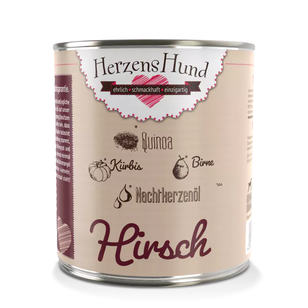 Herzenshund Hirsch mit Quinoa -glutenfrei