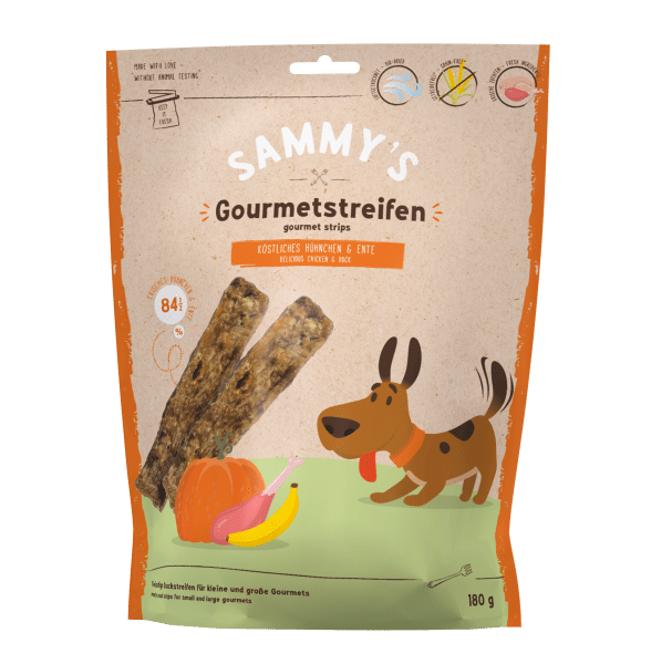 Bosch Sammy's Gourmetstreifen köstliches Hühnchen & Ente