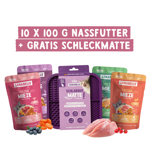 Sanabelle Aktionsbox Nassfutter + Schleckmatte