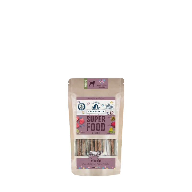Lakefields Superfood Sticks Weiderind für Welpen