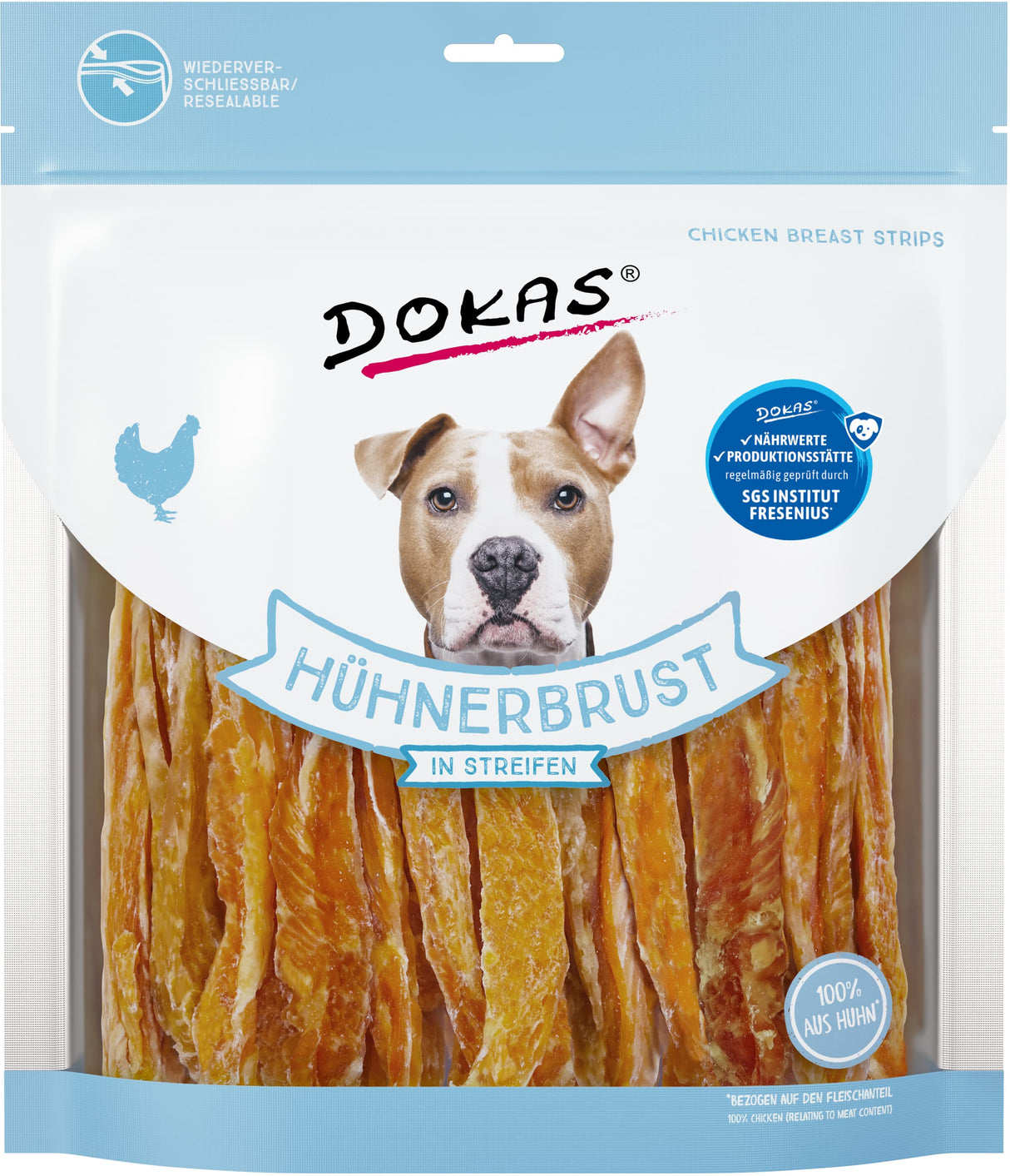Dokas Dog Snack Hühnerbrust in Streifen 500g