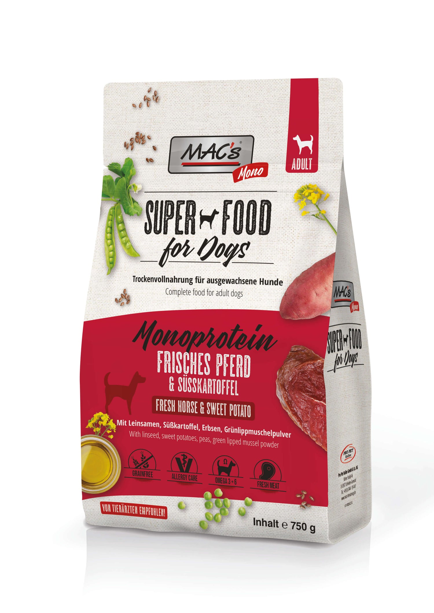 MAC's Dog Mono Adut Trockenfutter Pferd 750g