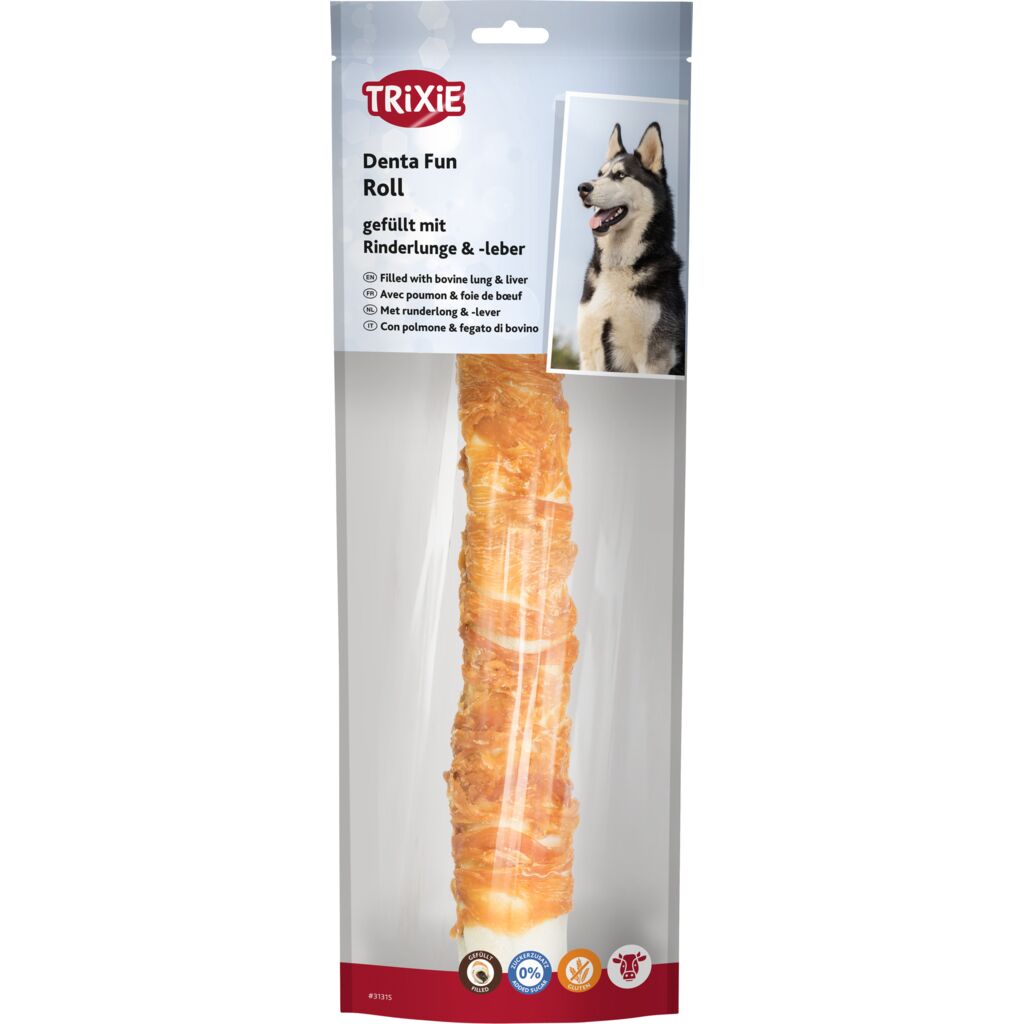 Denta Fun Roll gefüllt mit Rinderlunge & -leber
