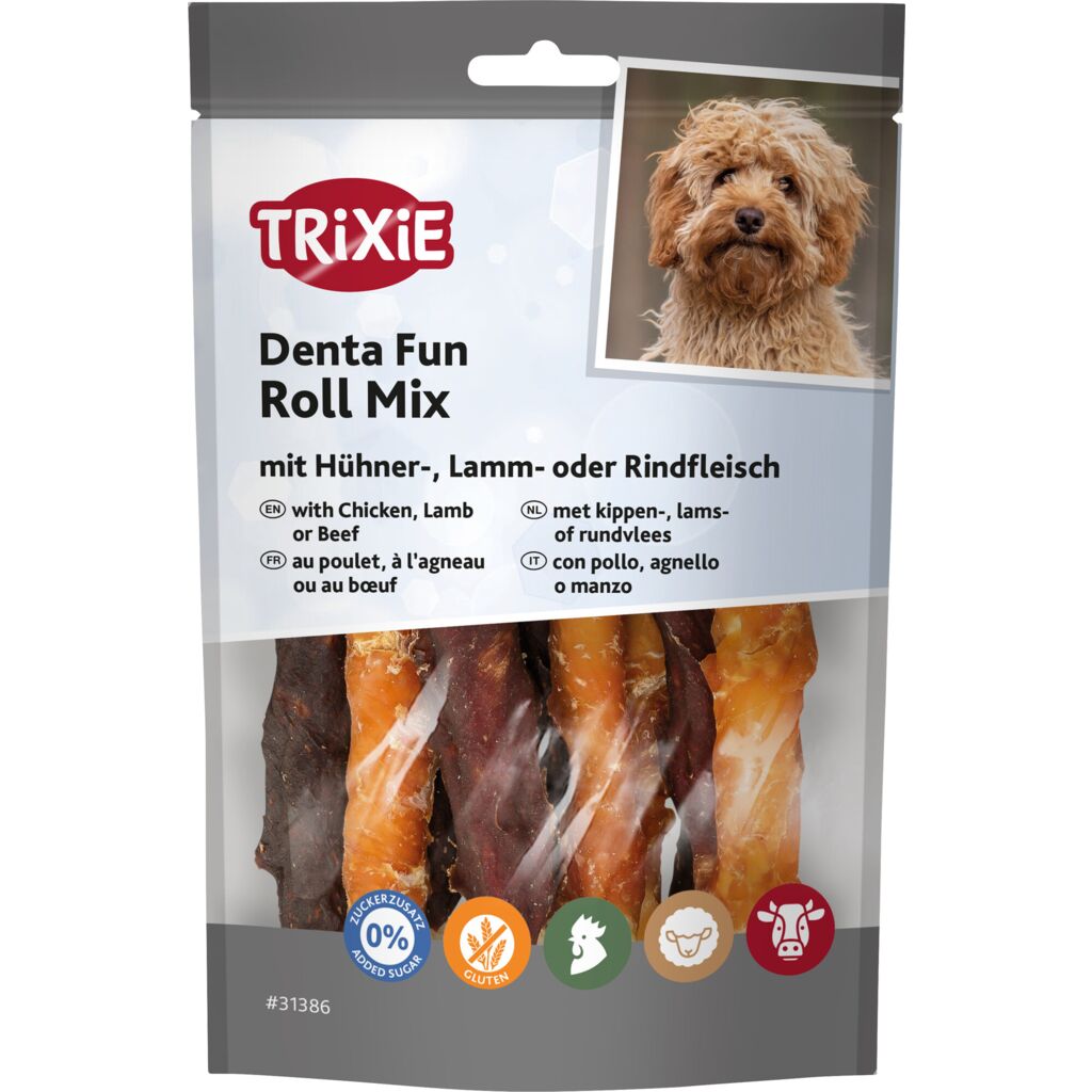 Denta Fun Roll Mix mit Hühner-, Lamm- oder Rindfleisch