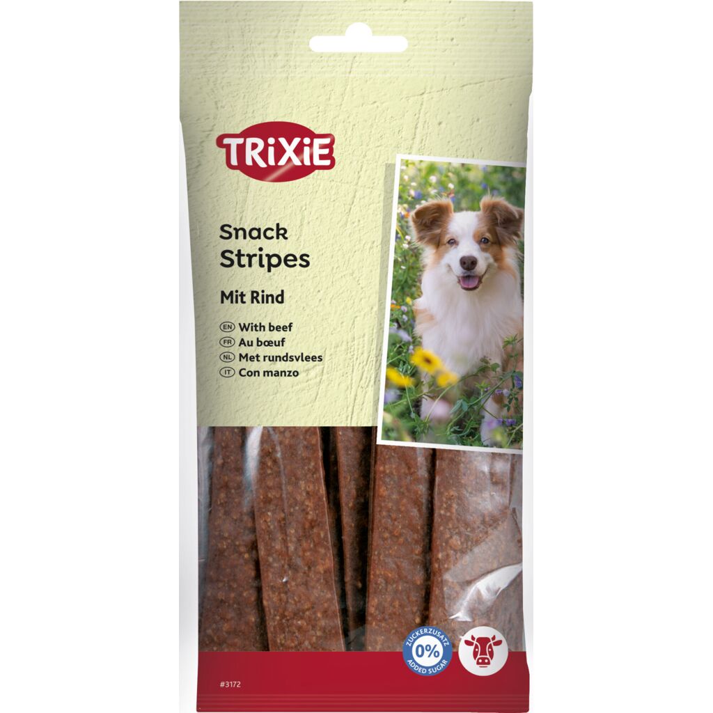 L Rind Leckere Stripes mit Rind für Hunde | Futterwolke
