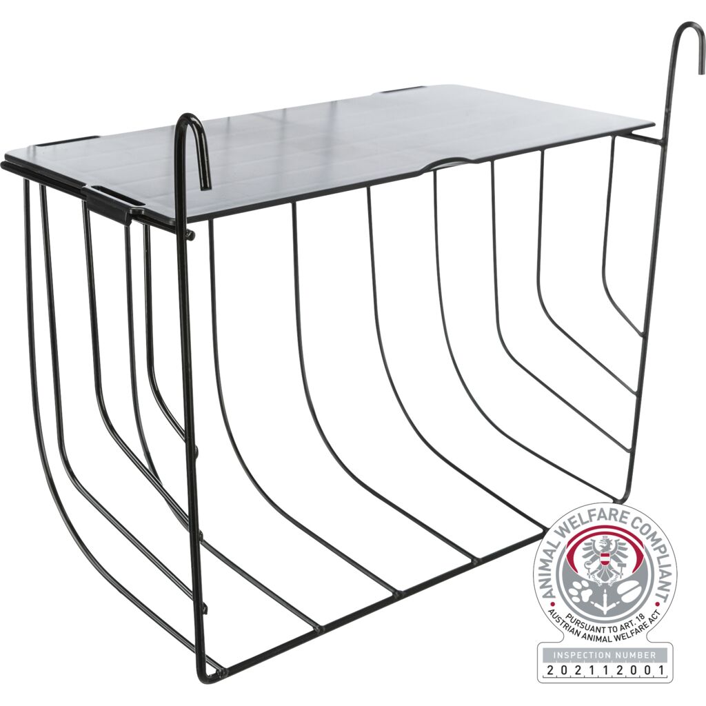 Heuraufe zum Einhängen, mit Deckel, Metall