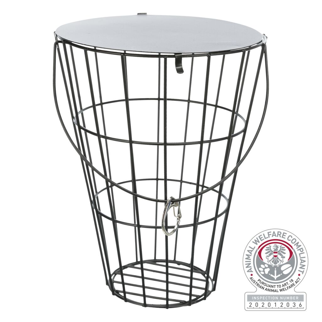 Heuraufe zum Einhängen, mit Deckel