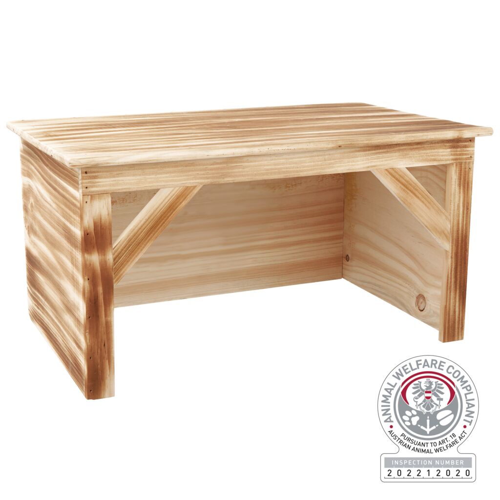 Haus, Zwergkaninchen, Holz/geflammt