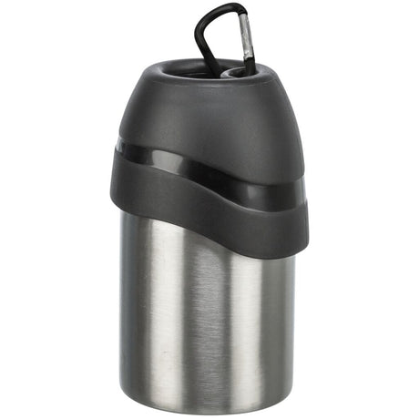 Flasche mit Trinknapf, Edelstahl/Kunststoff