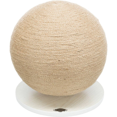 Kratzball auf Platte, Jute/Holz