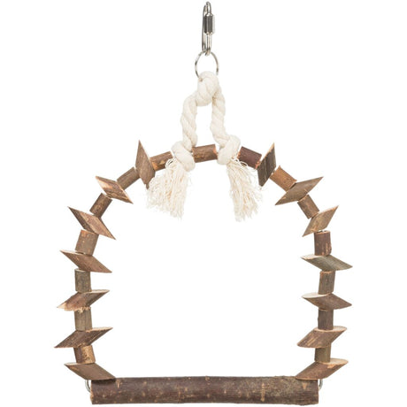 Bogenschaukel mit Holzstücken, Rindenholz