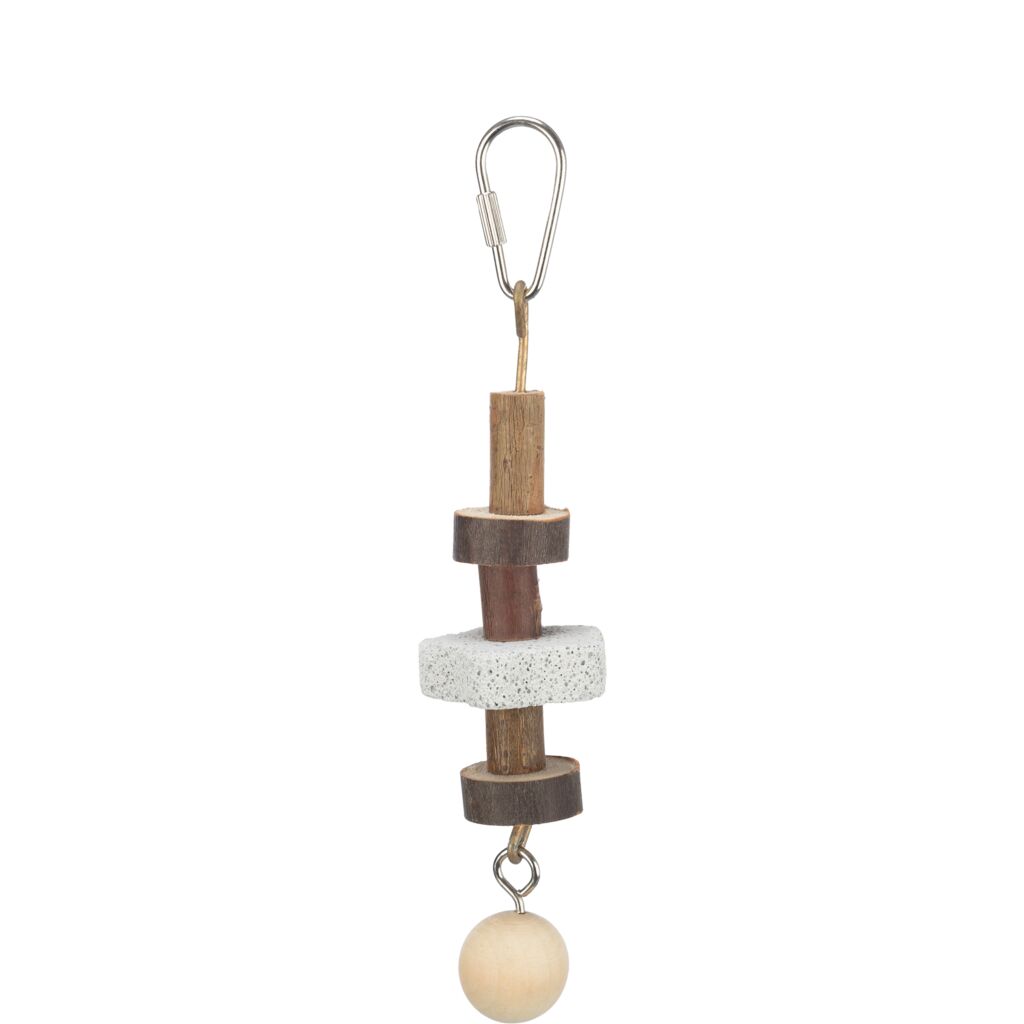 Knabberspielzeug, Rindenholz/Lavastein