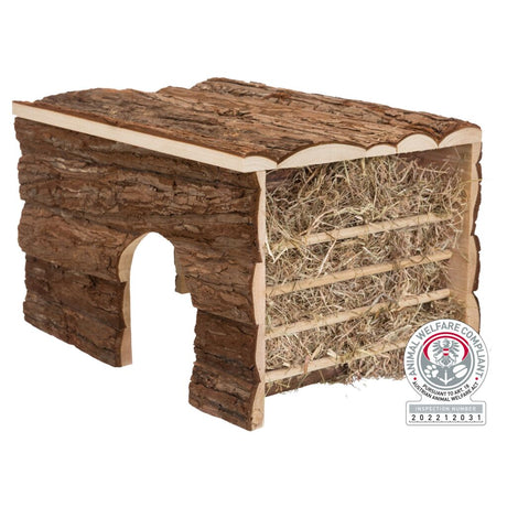 Haus Ila 2 Ausgänge/Raufe, Meerschw., Rindenholz