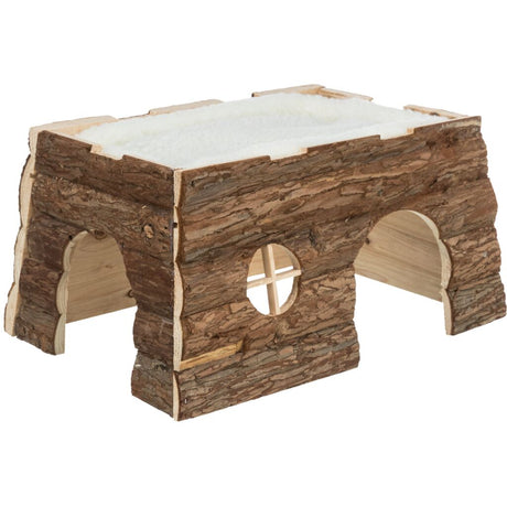 Haus Tilde mit Bett, Meerschweinchen, Rindenholz