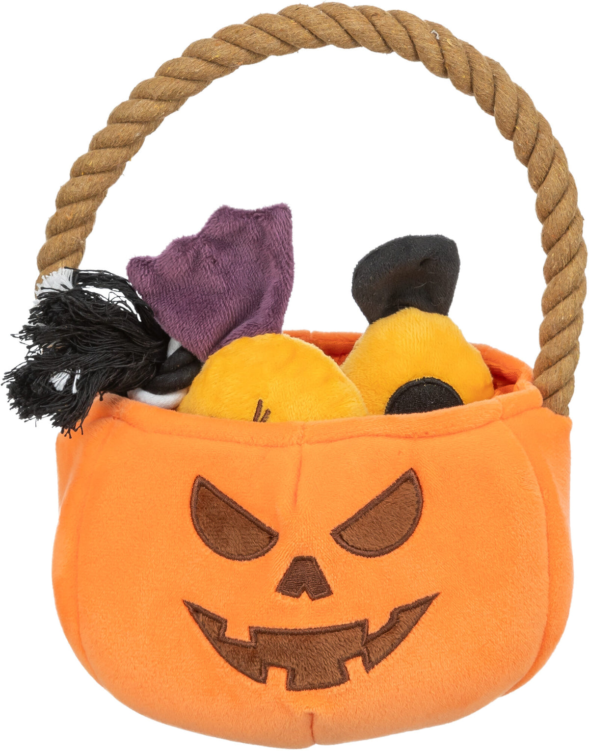 Trixie Halloween Kürbis Korb mit Seil, 25 cm, orange