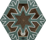 Xmas Schneeflocke mit Bällen, Pappe, 33 × 6 × 28 cm, petrol