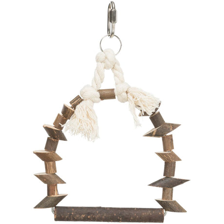 Bogenschaukel mit Holzstücken, Rindenholz