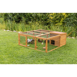 Freilaufgehege mit Abdeckung, Holz