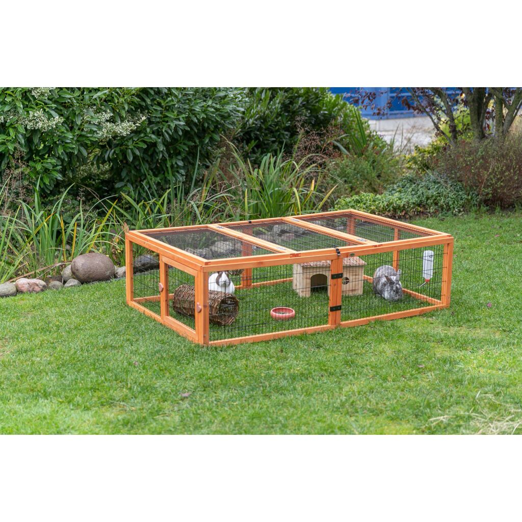 natura Freilaufgehege mit Abdeckung, Holz