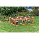 natura Freilaufgehege mit Abdeckung, Holz
