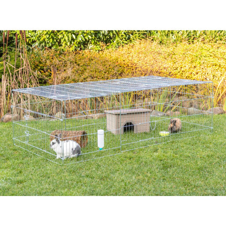 natura Freilaufgehege mit Abdeckung, Metall