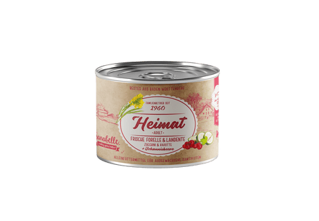 Sanabelle Heimat Dose Adult frische Forelle & Landente + Zuccini, Karotte & Johannisbeere