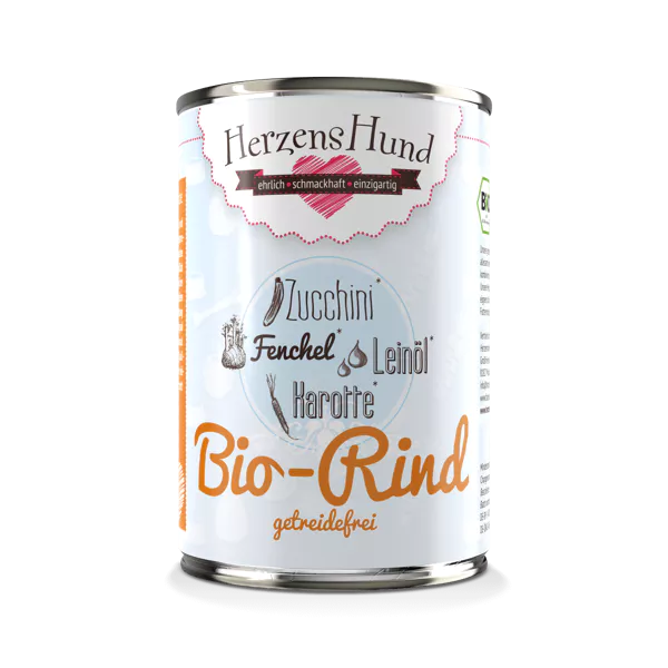 Herzenshund Bio-Rind mit Bio-Zucchini - getreidefrei-