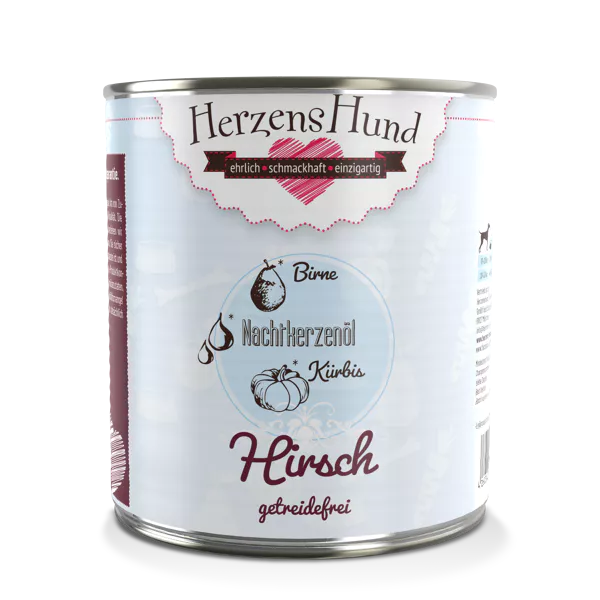 Herzenshund Hirsch mit Kürbis - getreidefrei