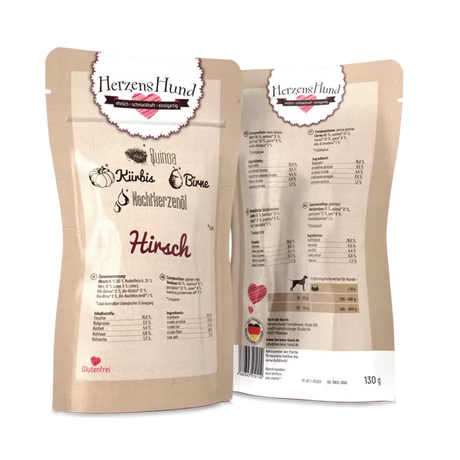 Herzenshund Hirsch mit Quinoa -glutenfrei