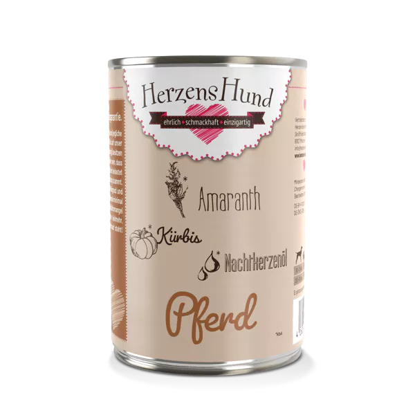 Herzenshund Pferd mit Amaranth - glutenfrei & hypoallergen