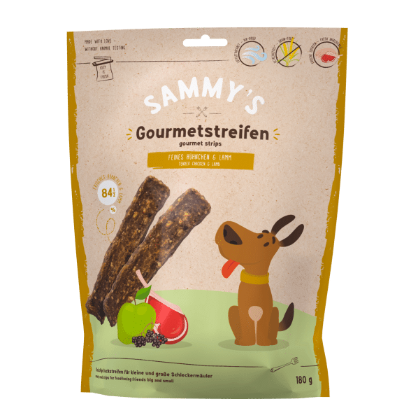 Bosch Sammy's Gourmetstreifen köstliches Hühnchen & Lamm