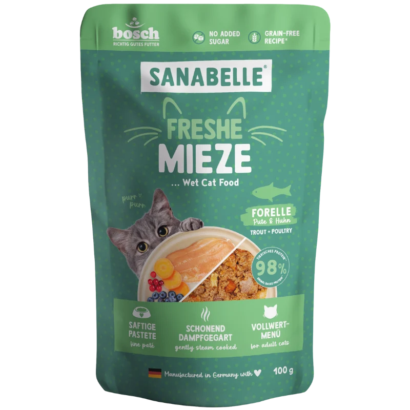 Sanabelle Freshe Mieze Nassfutter Forelle, Pute & Huhn