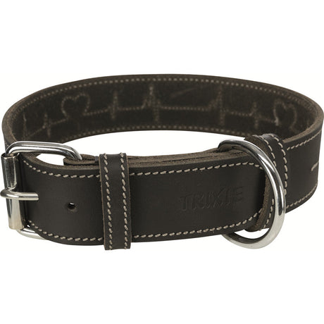 Rustic Fettleder-Halsband Heartbeat